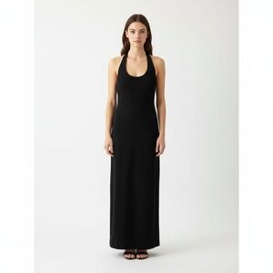 Vintage Miss Ashlee Dress Size 10 Black Halter Braided Rope Cocktail Chic